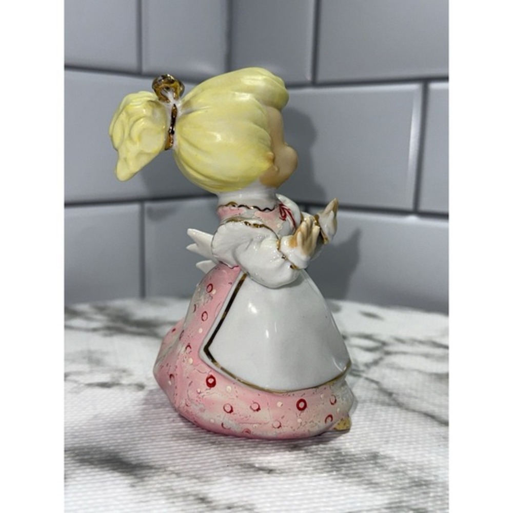 vintage Lefton Shopper Girl‎ Figurine Blonde White Dress Japan - Picture 6 of 10